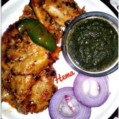 Veg fish soya chaap A picture of Veg fish soya chaap.
