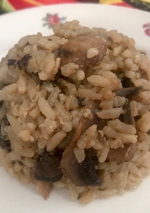 Una foto de Risotto de hongos