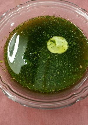 A picture of Pudina Pani /Mint water for panipuri.