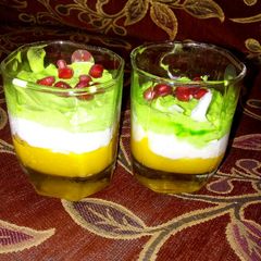 A picture of Tricolour panna kotta.