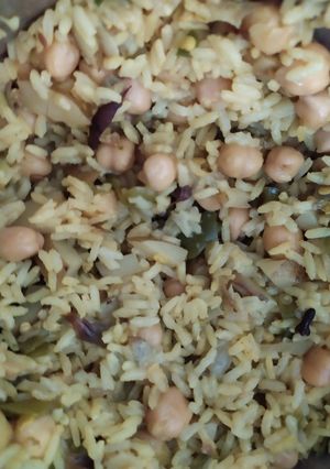 A picture of Chana pulao- lunch box recipe.