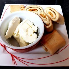 My Garlic and Cheese Bread rolls. With a cheese & Chives Dip.😀 A picture of My Garlic and Cheese Bread rolls. With a cheese & Chives Dip.😀.