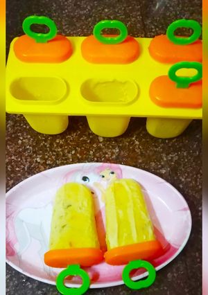 A picture of Mango badam kulfi...