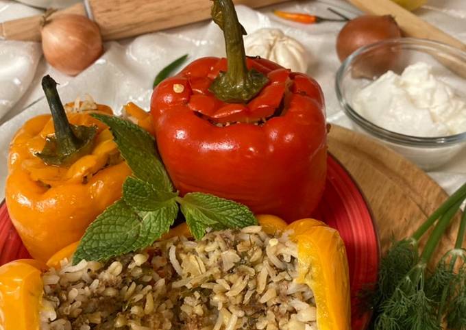 Resep Nasi Bungkus Paprika ala Turki/Biber Dolması/Stuffed Bell Pepper