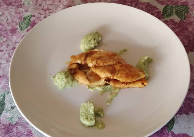Petto di pollo agli Agrumi con Pesto di Zucchine e Menta