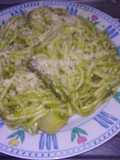 Tallarines verdes con bisteck