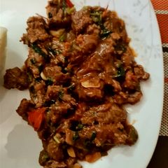 A picture of Spicy appetizing homemade #beef😍.