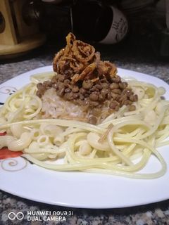 صورة لوصفة الكشري المصري زي بتاع المحلات
