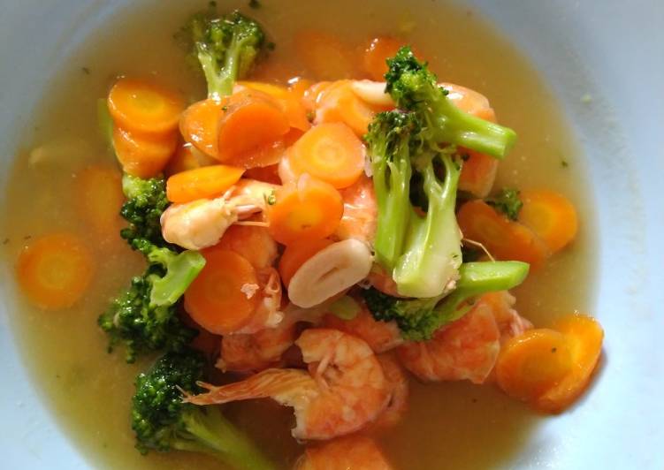 Tumis brokoli udang simple