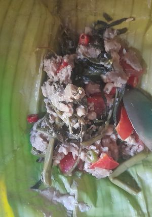 Foto resep Pepes daging sapi tempe dan kangkung