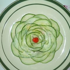 A picture of Cucumber garnishing.