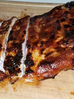 A picture of Dr pepper pork ribs.
