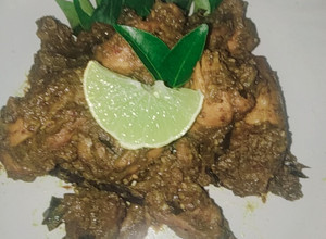 A picture of Chettinad chicken dried masala.