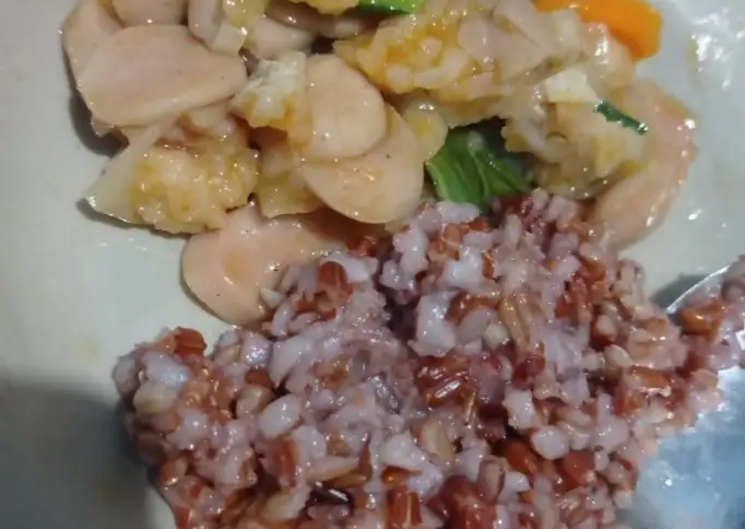 CAPCAY SEDERHANA + NASI MERAH (Menu diet enak)