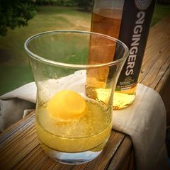 A picture of Orange Ginger Cocktail Cube (or sphere rather).