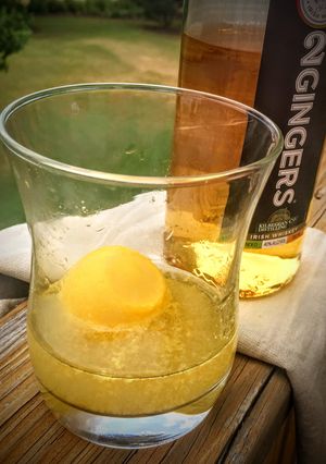 A picture of Orange Ginger Cocktail Cube (or sphere rather).