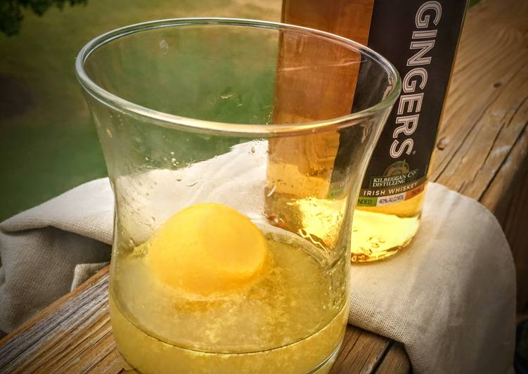 Easiest Way to Prepare Quick Orange Ginger Cocktail Cube (or sphere rather)