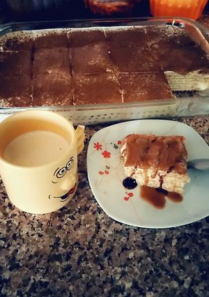 صورة لوصفة كيكة النسكافيه الباردة