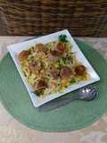 Wirsingkohl Pfanne mit Hackbällchen