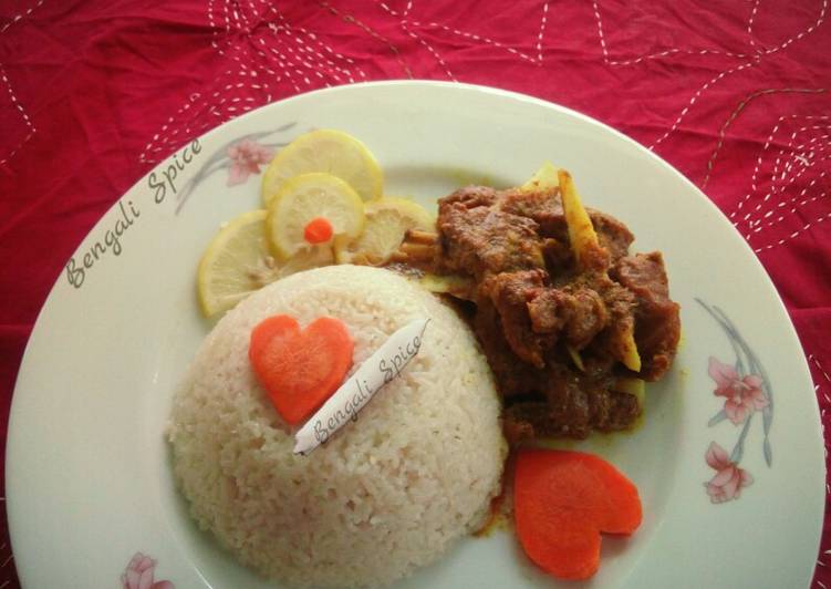 Get Inspiration of Bangladeshi Beef Coconut and Coconut Milk Pulao Thali Recipe 🍛