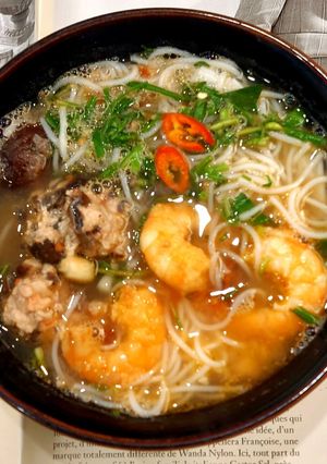Hình của món Bún mọc tôm.