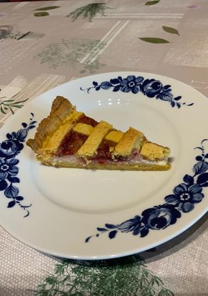 A picture of Ricotta and Strawberry Jam Crostata.
