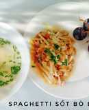Spaghetti bò băm phomai