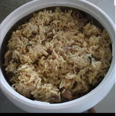 A picture of Mushroom pulao.