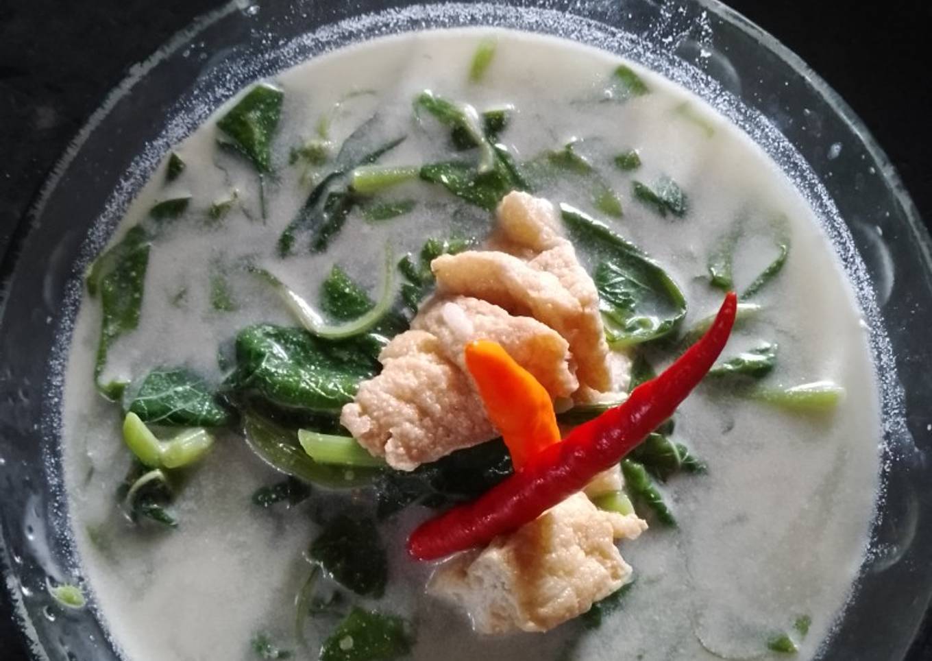 Bobor bayam tahu kuah santan 👍👍