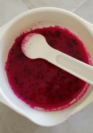 Foto resep Pure buah naga (Mpasi 6M)
