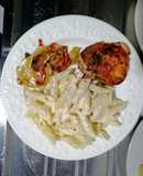 Pasta penne en salsa alfredo