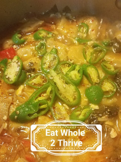 A picture of Kimchi hand-tored Kamut noodle soup 泡菜面片汤.