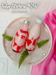 Foto resep Minuman Susu Stroberi ala Korea KW (Hanya Dua Bahan)