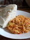Ugali and spiced cabbage
