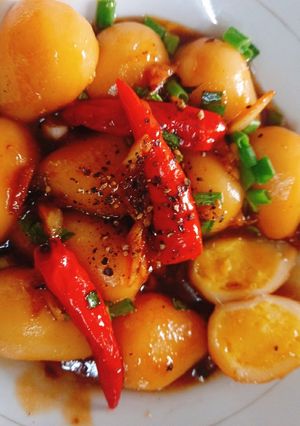 Hình của món Trứng cút kho tiêu.