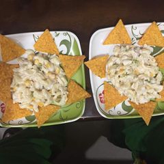 A picture of Macaroni pasta with Nachos.