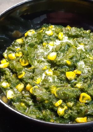 પાલક કોર્ન સબ્જી (Palak Corn Sabji Recipe In Gujarati) રેસીપી મુખ્ય ફોટો