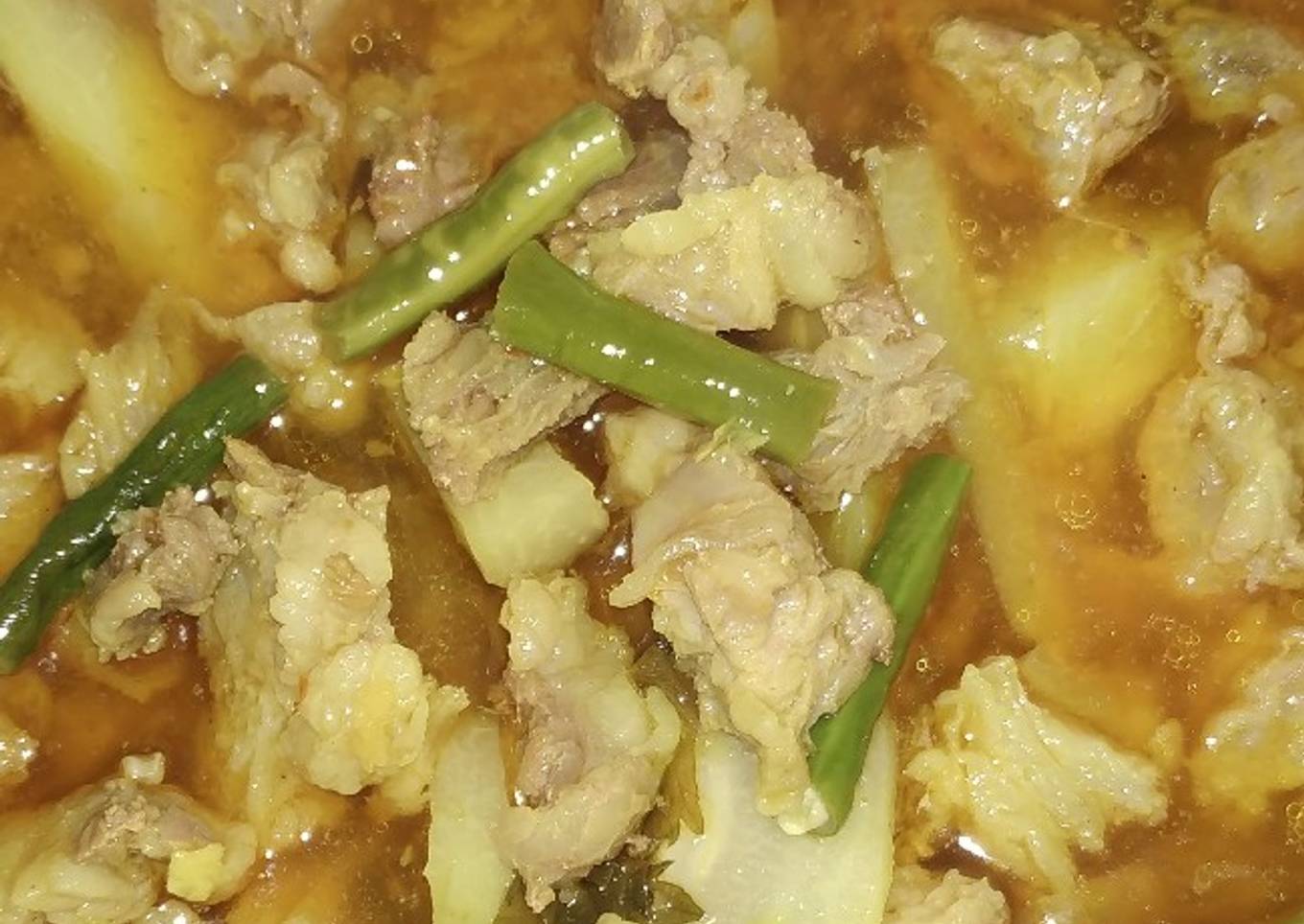 Sayur goreng asem dengan tetelan