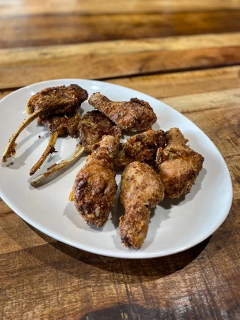 Easy Steps to Prepare 10 mins preparation! Chicken and lamb chop Karaage in an air fryer the Perfect Perfect