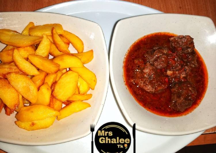 Recipe: Delicious Chips with ram meat pp soup