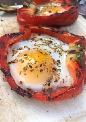 Una foto de Morrones rellenos