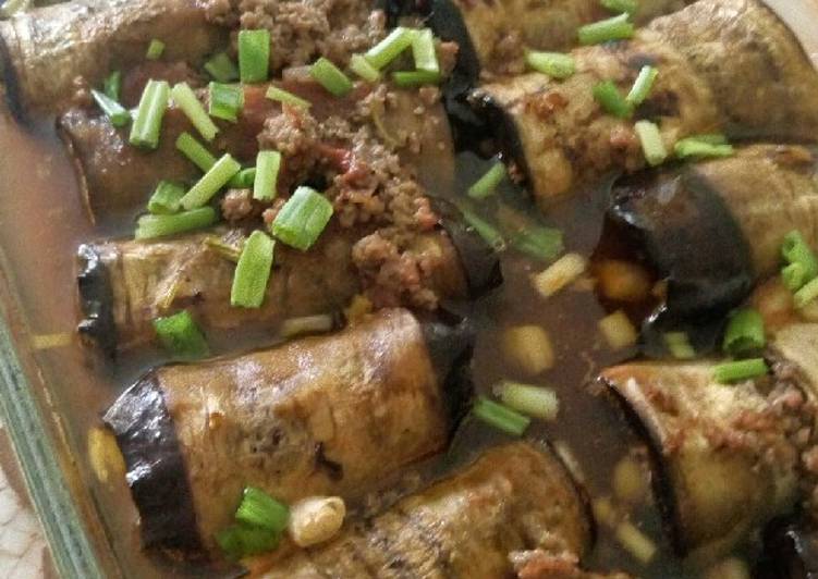 لفائف الباذنجان باللحمة