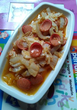 Foto resep Tumis sawi putih with sosis