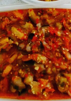 A picture of Spicy Eggplant (Terong Balado) *Vegan.