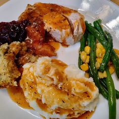 A picture of Easter turkey with fake-it-til-you-make-it gravy.