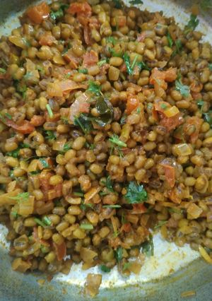 A picture of Mothers recipe green moong.