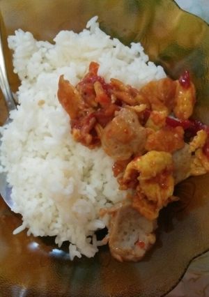 Foto resep Bakso dan telor dadar balado