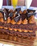 Torta brownie dulce de leche y Oreos