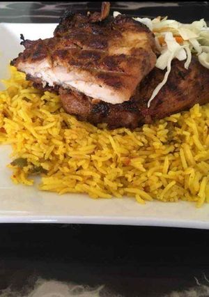 A picture of Jollof rice.