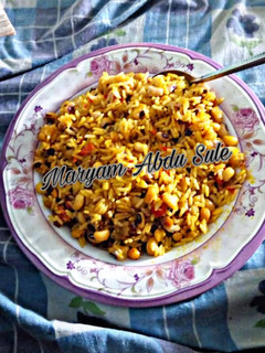 A picture of Dafadukan Shinkafa da wake (Rice and beans Jollof).